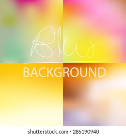 soft blurred abstract background set collection in subtle sunset sky colors,vector illustration,instagram style