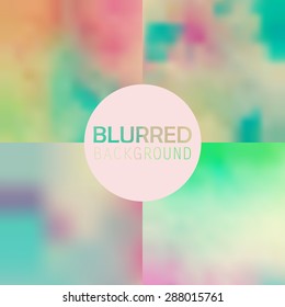 soft blurred abstract background set collection in subtle watercolor,vector illustration,instagram style