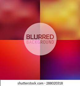 soft blurred abstract background set collection in subtle sunset colors,vector illustration,instagram style