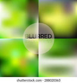 soft blurred abstract background set collection in subtle green forest colors,vector illustration,instagram style