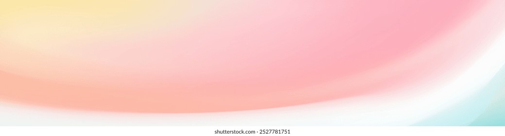 Um plano de fundo suave e borrado com um gradiente de cores pastel rosa, amarela e azul, criando um efeito suave e sonhador.