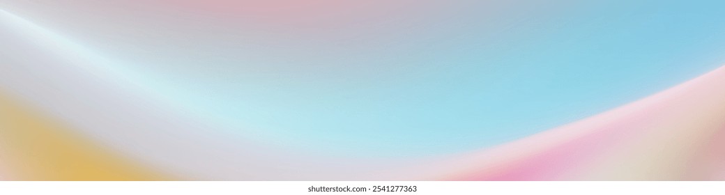 Un fondo suave y borroso con un gradiente de colores rosa pastel, azul y amarillo.  La Imagen presenta una curva sutil en la esquina inferior derecha.