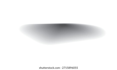 Una sombra ovalada negra suave y borrosa con un efecto de degradado suave y bordes irregulares, representada sobre un fondo blanco, ideal para agregar profundidad e interés visual a los Diseños gráficos y al mundo digital