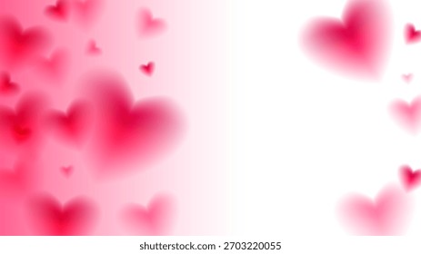 Fondo de corazones flotantes borrosos suaves para el día de San Valentín