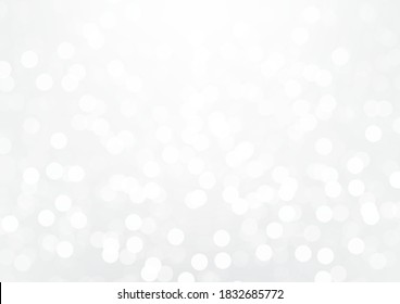 Soft blurred shiny white sparkling glittering bokeh abstract background vector illustration