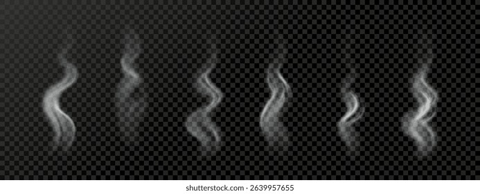Soft blurred smoke realistic transparent vector collection.
Mist and fog isolated vector swirl texture set