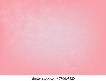 Soft blurred winter greeting sparkle. Blur bokeh Valentines day heart holiday background. Luxury gradient backdrop. Vector illustration wedding frozen decoration. Festive shiny defocused wallpaper.