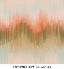 Soft blurry ikat gradient ombre seamless repeat vector pattern in natural terra cotta desert colors. Abstract landscape, ancient weaving. Great for home decor, fashion, stationary. Generative art.