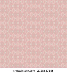 Soft blush wavy stripes with cream accents for wallpaper fabric bedding upholstery and delicate nursery decor.