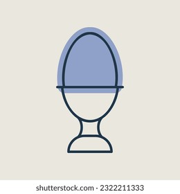 Soft boiled egg in an egg cup vector icon. Kitchen appliance. Graph symbol for cooking web site design, logo, app, UI