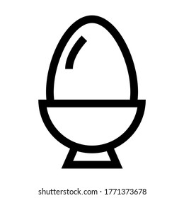 Soft Boiled Egg. Line Icon With Different Color Background.