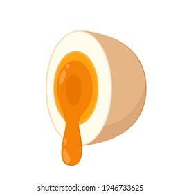 Soft Boiled Egg. Boiled Egg on white background.