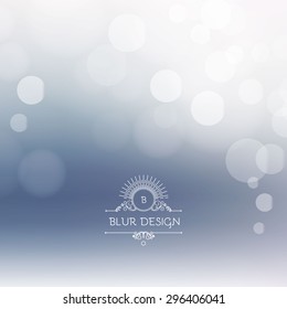 Soft bokeh background. Water drop. Vector illustration