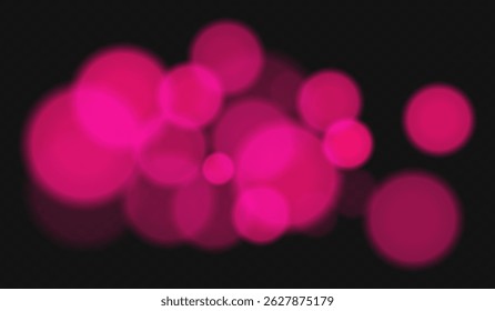 Soft bokeh effect with large blurry circles on transparent background. Subtle and elegant vector overlay for minimal, abstract, or decorative digital designs.