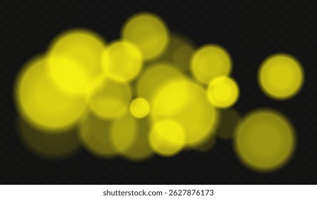 Soft bokeh effect with large blurry circles on transparent background. Subtle and elegant vector overlay for minimal, abstract, or decorative digital designs.