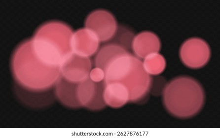 Efeito bokeh suave com grandes círculos borrados no fundo transparente. Sobreposição vetorial sutil e elegante para projetos digitais mínimos, abstratos ou decorativos.