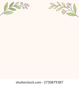 Soft Botanical Corner Frame Delicate Floral Border Background