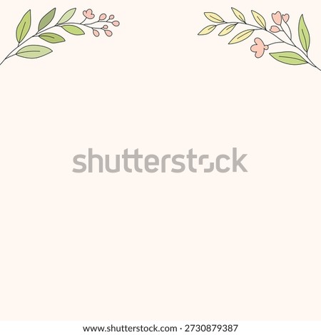 Soft Botanical Corner Frame Delicate Floral Border Background