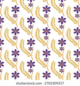 Diseño de repetición de flor botánica suave