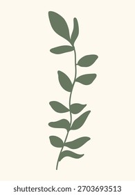 soft botanical line branch composition