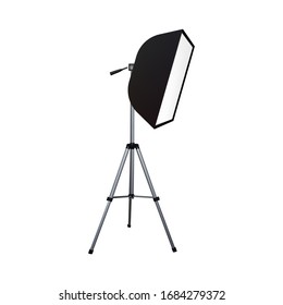 Soft box. Photo equipment. Vector illustration Spotlight softbox