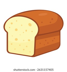 Soft bread loaf vector illustration, Cartoon food icon isolated on white background