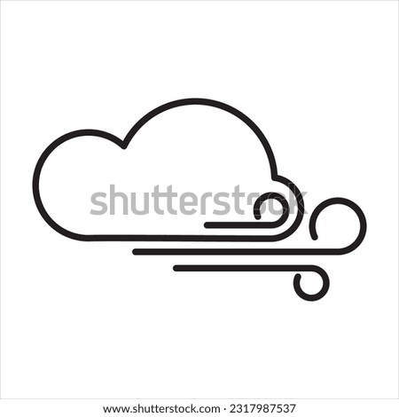 Soft breeze icon, weather forecast icon in line style, outline icon for web and app, thin line icons collection, vector illustration.
