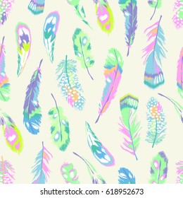 soft and bright feather print ~ seamless background