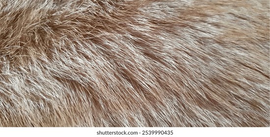 Soft brown cat fur texture. Natural texture of cat fur. Texture of a brown fur coat. Striped kaot wool. Natural animal fur. Fashion and design, interior design.