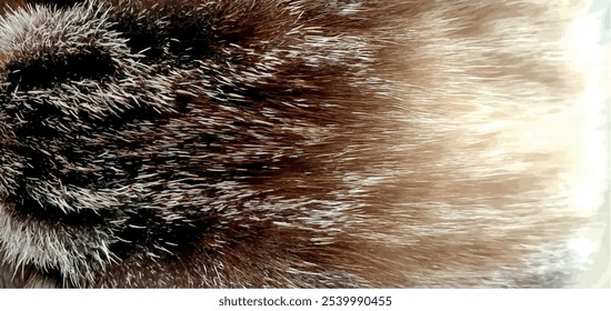 Textura de pele de gato marrom macio. Textura natural da pele de gato. Textura de um casaco de pele marrom. Lã de caot listrada. Peles naturais de animais. Moda e design, design de interiores.