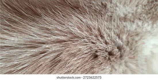 Textura de pele de gato marrom macio. Textura natural da pele de gato. Textura de um casaco de pele marrom. Lã de caot listrada. Peles naturais de animais. Moda e design, design de interiores.
