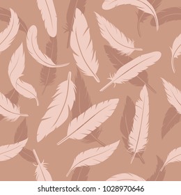 soft brown color feather seamless random pattern template 