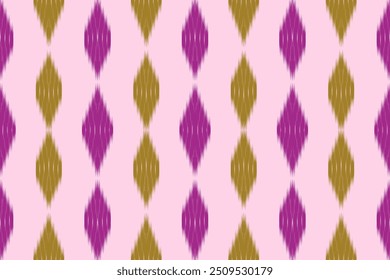 Patrón suave de Ikat marrón y oro con motivos étnicos sutiles, perfecto para la decoración de la pared tranquila y cálida