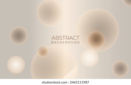 Soft brown pastel colors vector modern geometric abstract background with circle shapes and spheres.