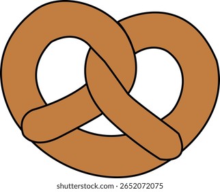 Soft brown pretzel snack in twisted shape