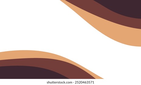 soft brown wavy fluid background. brown wavy corner shapes background.