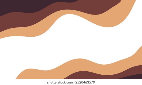 soft brown wavy fluid background. brown wavy corner shapes background.