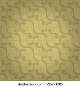 Soft brown, yellow beige fancy seamless pattern background in liner style. Smooth medley repeatable backdrop. Classic design. Shining, graphical design for fabric, ads, textile or other purpose.