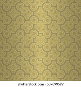Soft brown, yellow beige fancy seamless pattern in tribal style.
