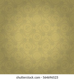 Soft brown, yellow beige fancy seamless pattern in chinese fireworks style. Hieroglyph translation: Chinese New Year of the Rooster 2017