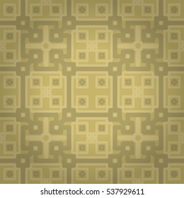 Soft brown, yellow beige geometric seamless pattern in liner style. Simple mosaic repeatable backdrop. Vivid, graphic design for game, ads, banner or other purpose.