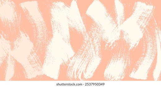 Soft Brush Strokes in Warm Peach Tones. Abstract Composition with distressed effect. Grunge brush strokes