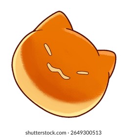 Soft bun shaped like a cat’s face with a simple cute expression. Perfect for kawaii food art, bakery-themed designs, or character snacks.