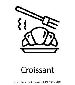 A soft and buttery sweet bread inva  icon representing croissant 