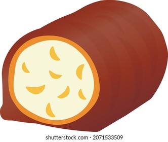 soft caramel candies stuffed with nougat and peanuts 
