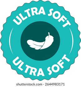 Soft Care label. Soft care illustration for product packaging logo, sign, symbol, badge, or emblem. Suitable for business, cosmetic.   Ultra Soft Feather Icon Minimalist Comfort Symbol Logo Design 