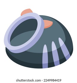 Soft cat house icon isometric vector. Pet box. Home furniture