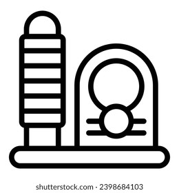 Soft cat scratcher icon outline vector. Household kitten house. Playing kitty furniture