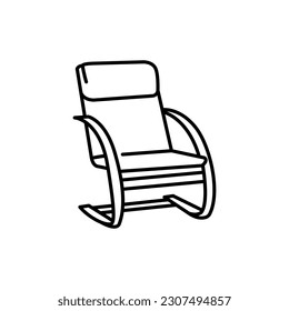 Soft chair black line icon. Pictogram for web page, mobile app, promo.