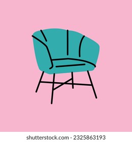 Soft chair black line icon. Pictogram for web page, mobile app, promo.